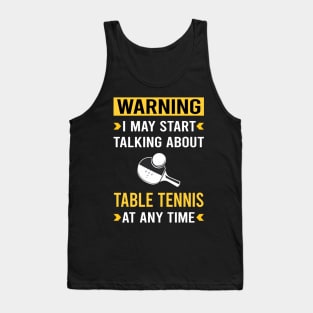 Warning Table Tennis Ping Pong Tank Top